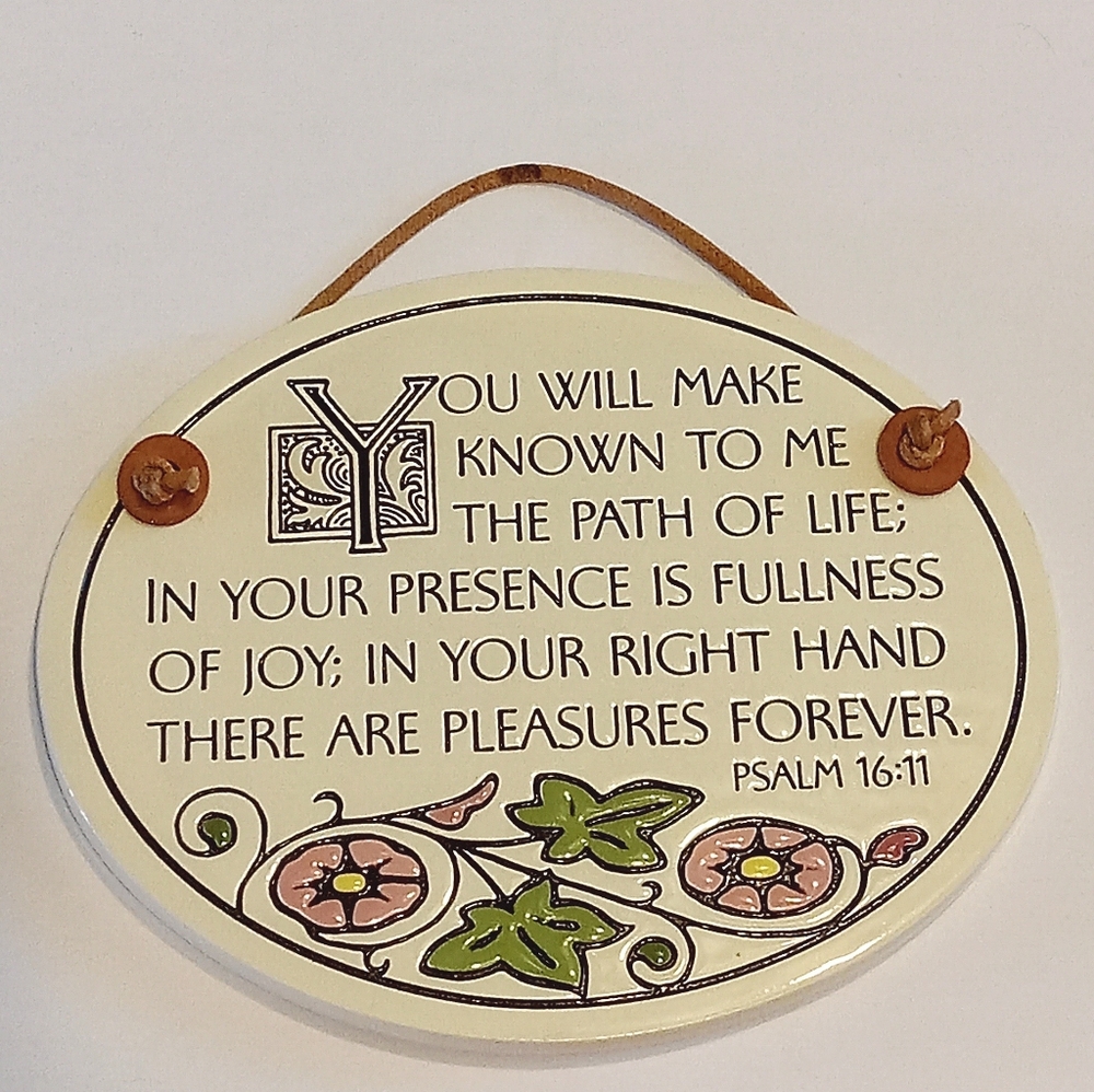 Spooner Creek Michael Macone Handcrafted Pottery Hanging Wall Art Psalm 16:11